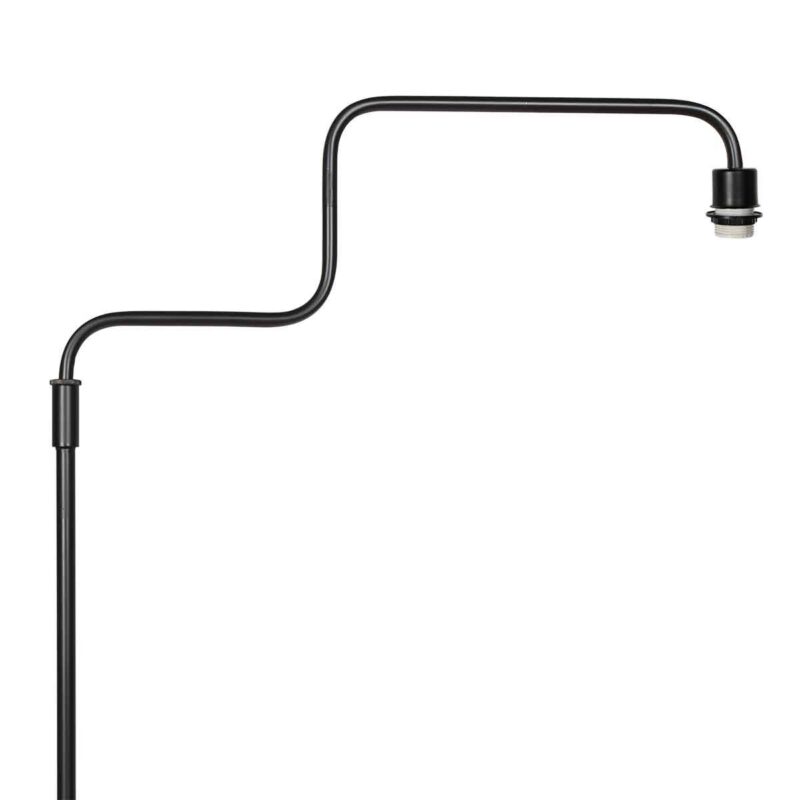 Zwarte vloerlamp Bloeba 4163ZW met grijs grof linnen kap - Afbeelding 14