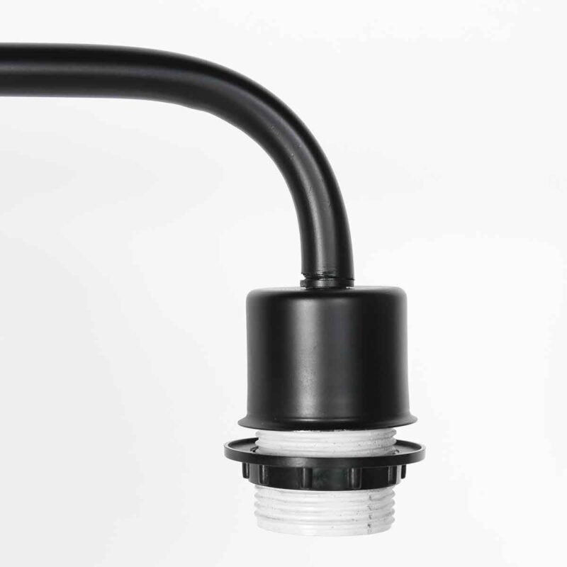 Zwarte vloerlamp Bloeba 4163ZW met grijs grof linnen kap - Afbeelding 3