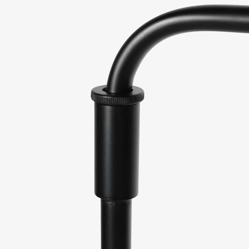Zwarte vloerlamp Bloeba 4167ZW met grijs velours kap - Afbeelding 9