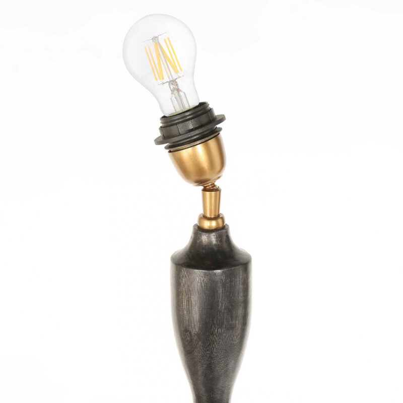 Zwarte vloerlamp Bois 3679ZW met schakelaar in snoer en E27 fitting - Afbeelding 9