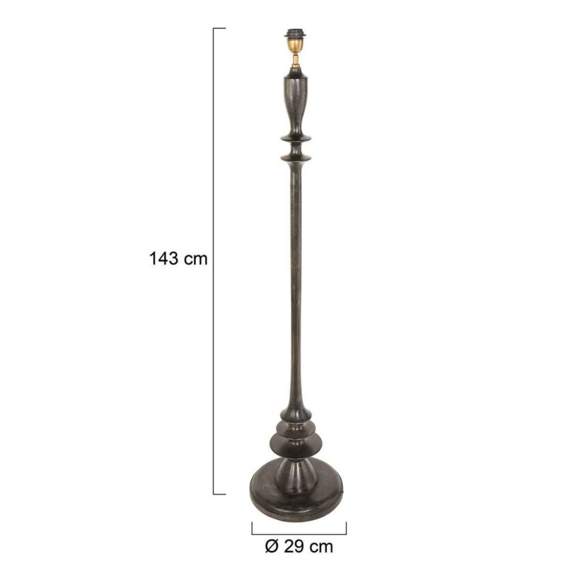 Zwarte vloerlamp Bois 3679ZW met schakelaar in snoer en E27 fitting - Afbeelding 6