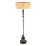 Zwarte vloerlamp Bois 3775ZW met schakelaar en naturel gras kap