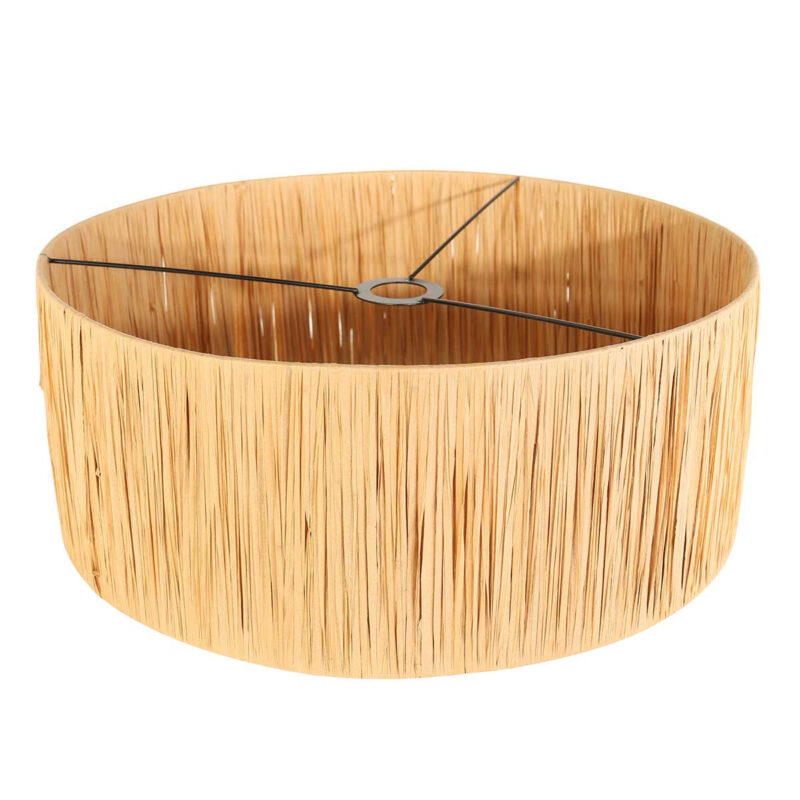 Zwarte vloerlamp Bois 3775ZW met schakelaar en naturel gras kap - Afbeelding 5