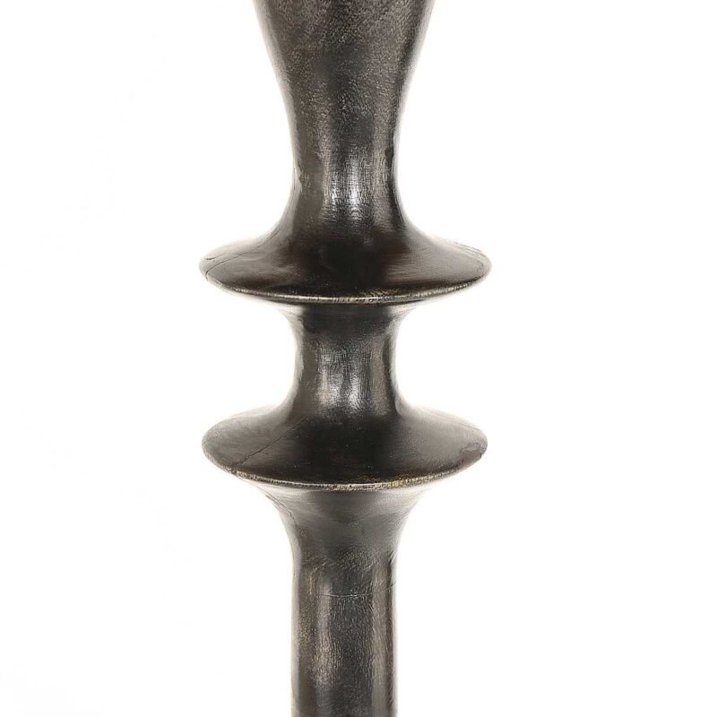 Zwarte vloerlamp Bois 3925ZW met schakelaar en spijkerstof blauw linnen kap - Afbeelding 4