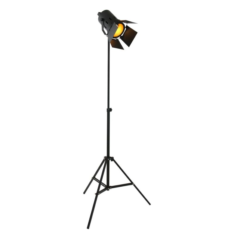 Zwarte vloerlamp Carree 1577ZW met E27 fitting en snoer schakelaar - Afbeelding 2