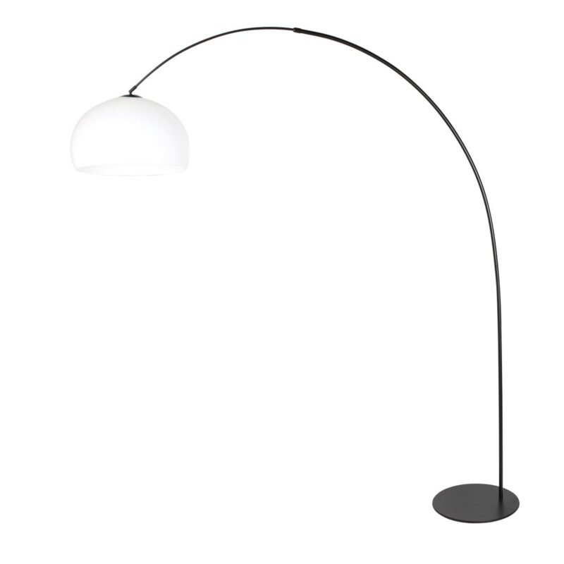 Zwarte vloerlamp Curve 4259ZW met wit kunststof kogelronde kap – Uniek design en functioneel gebruik - Afbeelding 2