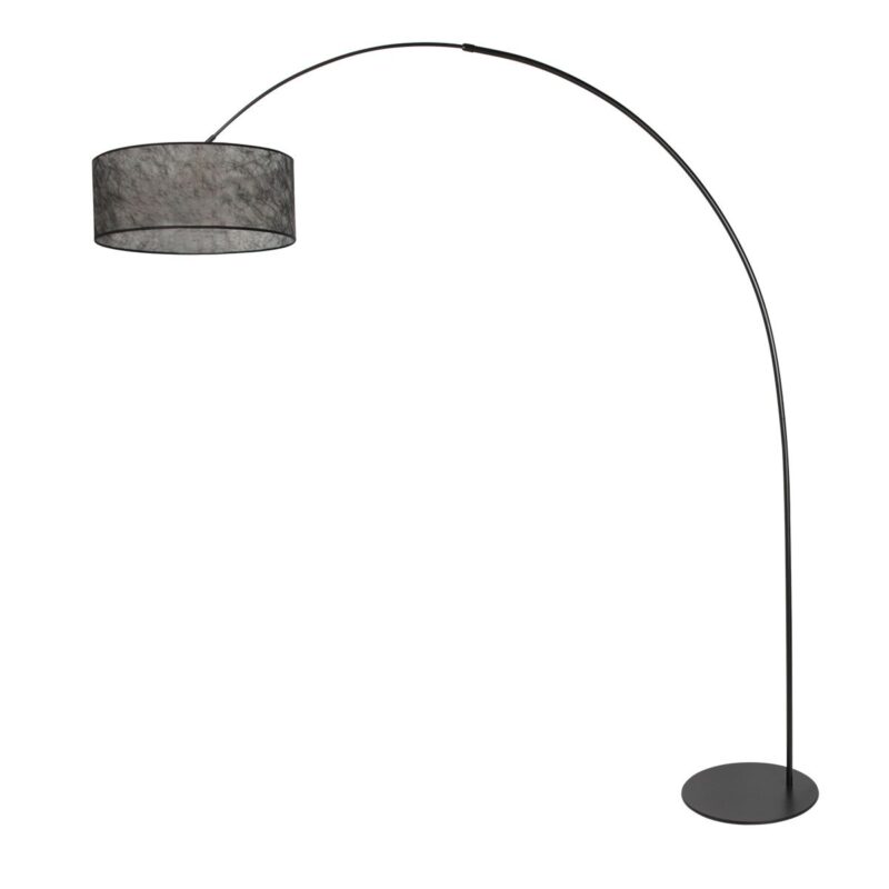 Zwarte vloerlamp Curve 4265ZW met zwart transparante sizoflor kap – Uniek design en functioneel gebruik - Afbeelding 2