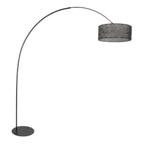 Zwarte vloerlamp Curve 4265ZW met zwart transparante sizoflor kap – Uniek design en functioneel gebruik
