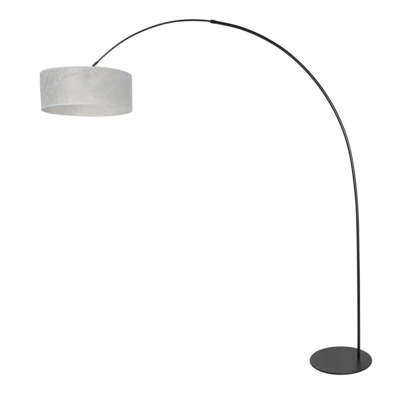 Zwarte vloerlamp Curve 4266ZW met zilver transparante sizoflor kap – Uniek design en functioneel gebruik - Afbeelding 2
