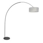 Zwarte vloerlamp Curve 4266ZW met zilver transparante sizoflor kap – Uniek design en functioneel gebruik