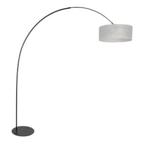 Zwarte vloerlamp Curve 4266ZW met zilver transparante sizoflor kap – Uniek design en functioneel gebruik