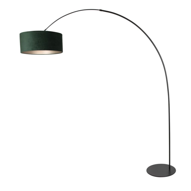 Zwarte vloerlamp Curve 4269ZW met groen velours kap – Uniek design en functioneel gebruik - Afbeelding 2