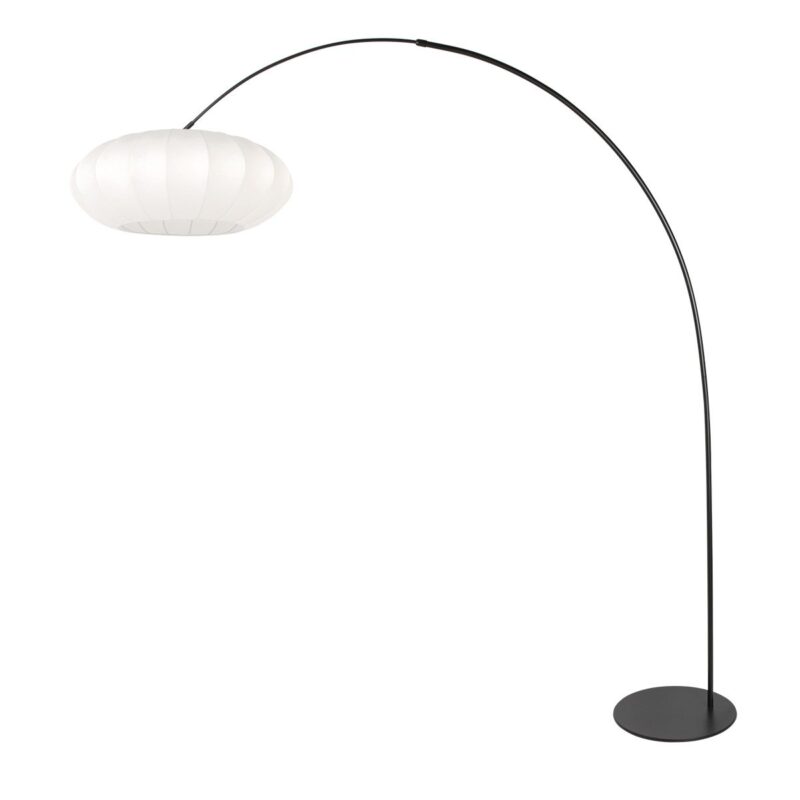 Sort gulvlampe Curve 4272ZW med hvid silkeskærm – Unikt design og funktionel anvendelse - Billede 2