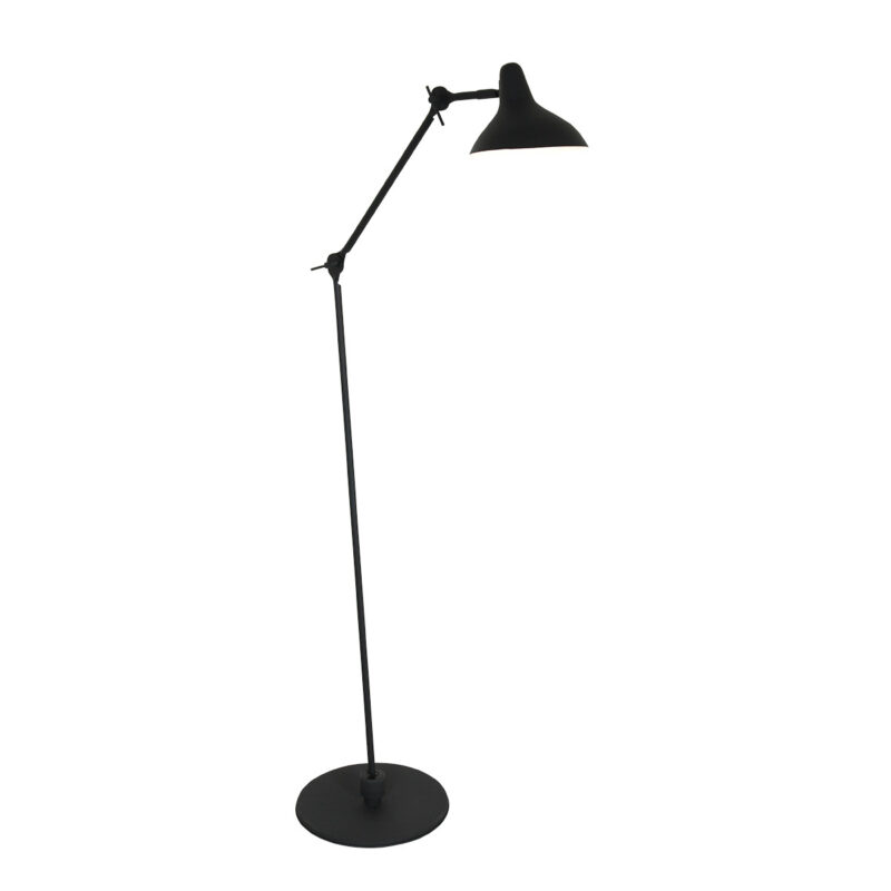 Zwarte vloerlamp Kasket 2691ZW met grote fitting en schakelaar - Afbeelding 2