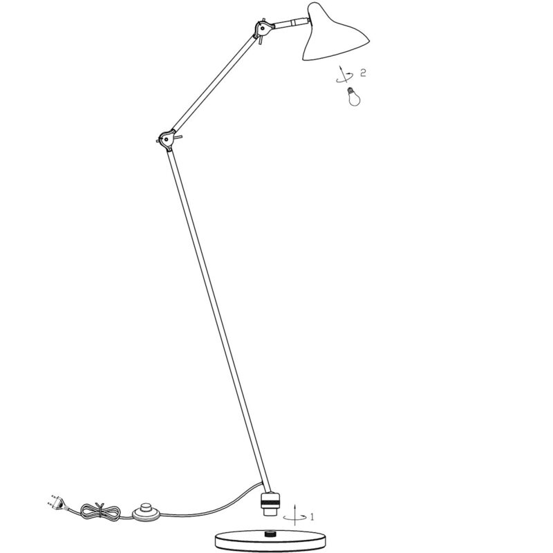 Zwarte vloerlamp Kasket 2691ZW met grote fitting en schakelaar - Afbeelding 9