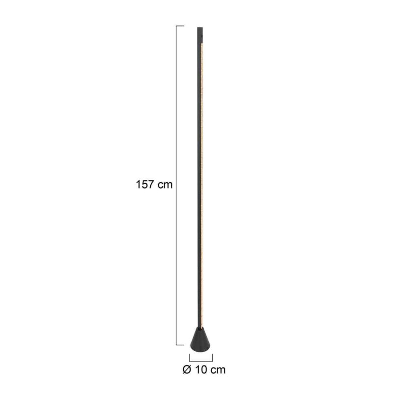 Zwarte vloerlamp Luzhaz 4133ZW met sensordimmer - Afbeelding 7