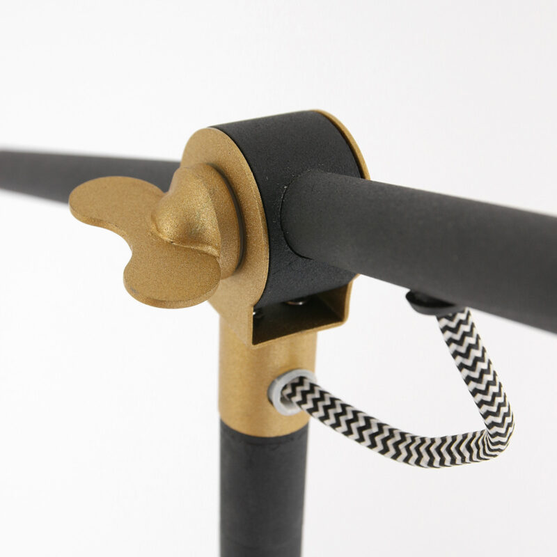 Zwarte vloerlamp Nove 1322ZW met goudkleurige details E27 - Afbeelding 17