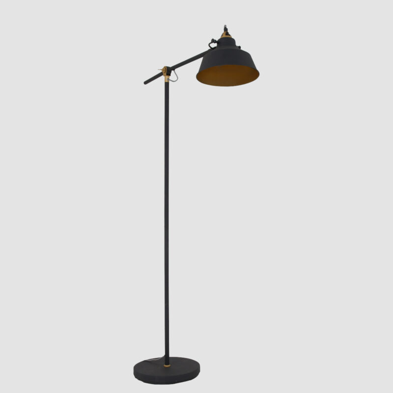 Zwarte vloerlamp Nove 1322ZW met goudkleurige details E27 - Afbeelding 19