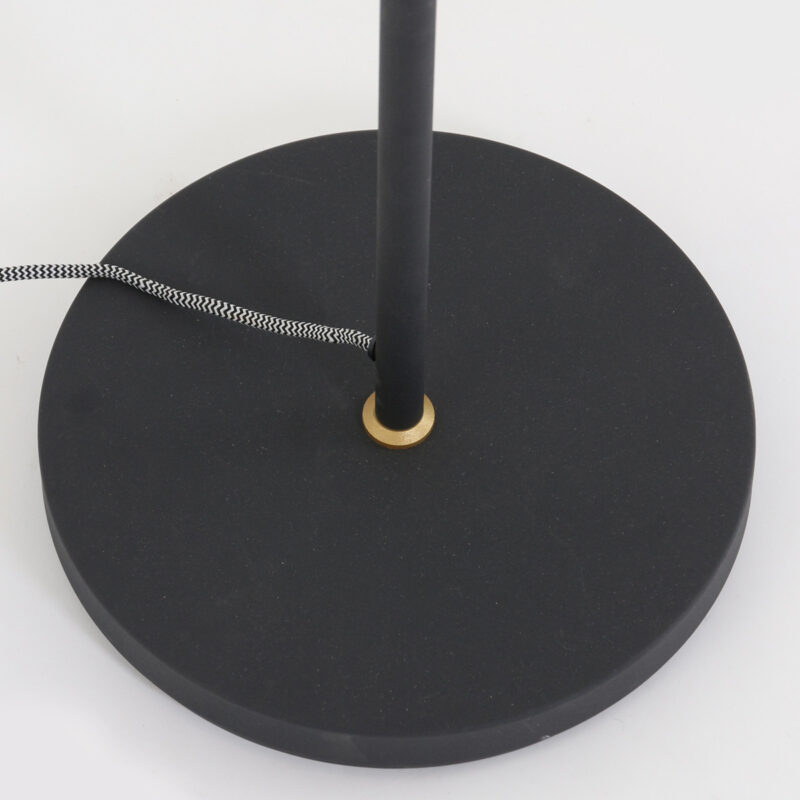 Zwarte vloerlamp Nove 1322ZW met goudkleurige details E27 - Afbeelding 7