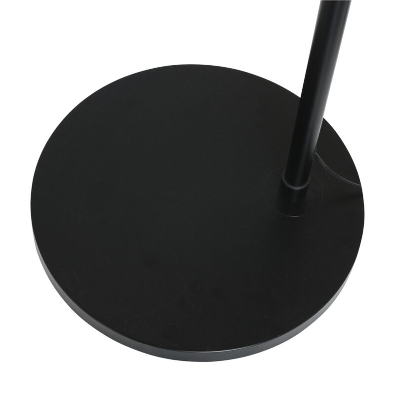 Zwarte vloerlamp Sparkled Light 3807ZW met wit zijde plat-ronde lampenkap - Afbeelding 12