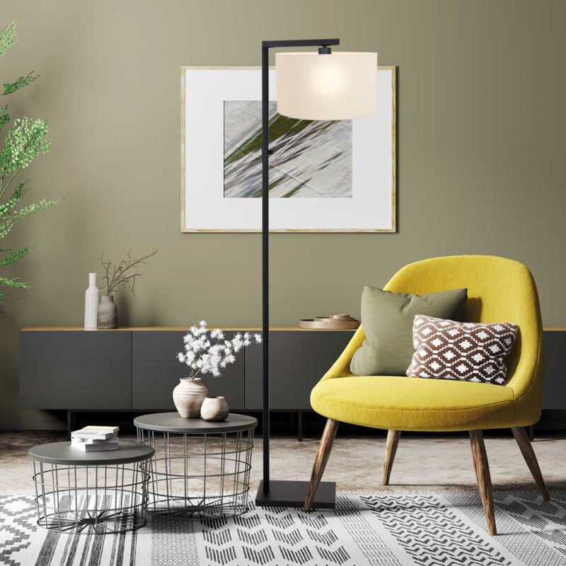 Zwarte vloerlamp Stang 2997ZW met schakelaar zonder kap - Afbeelding 3