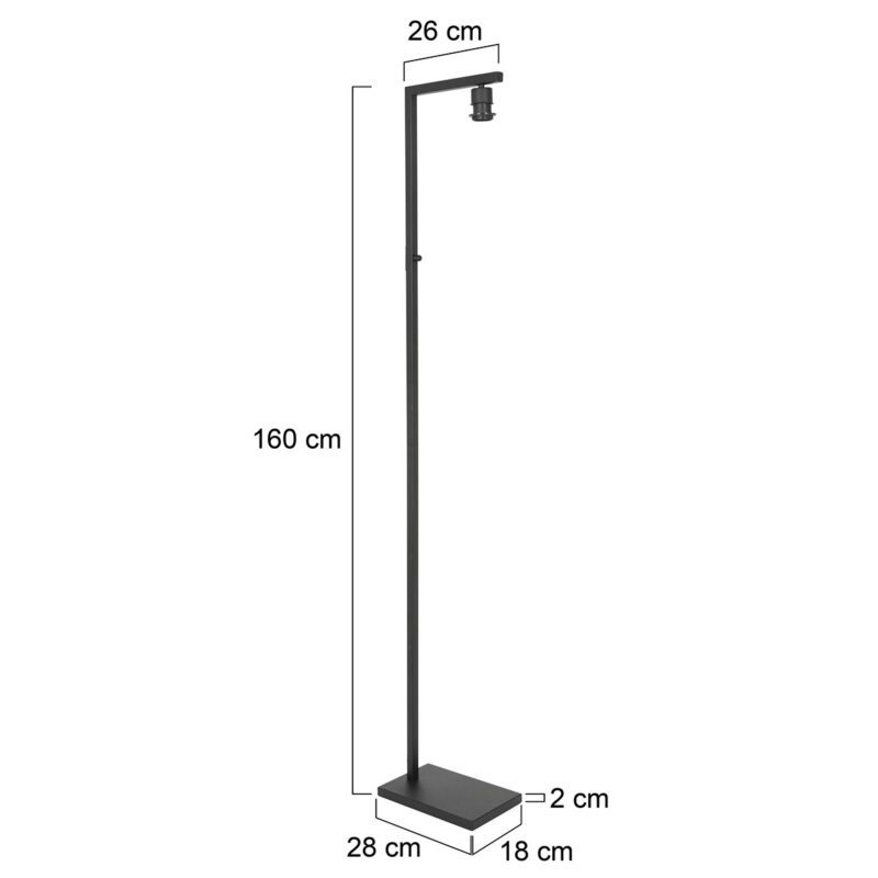 Zwarte vloerlamp Stang 2997ZW met schakelaar zonder kap - Afbeelding 8
