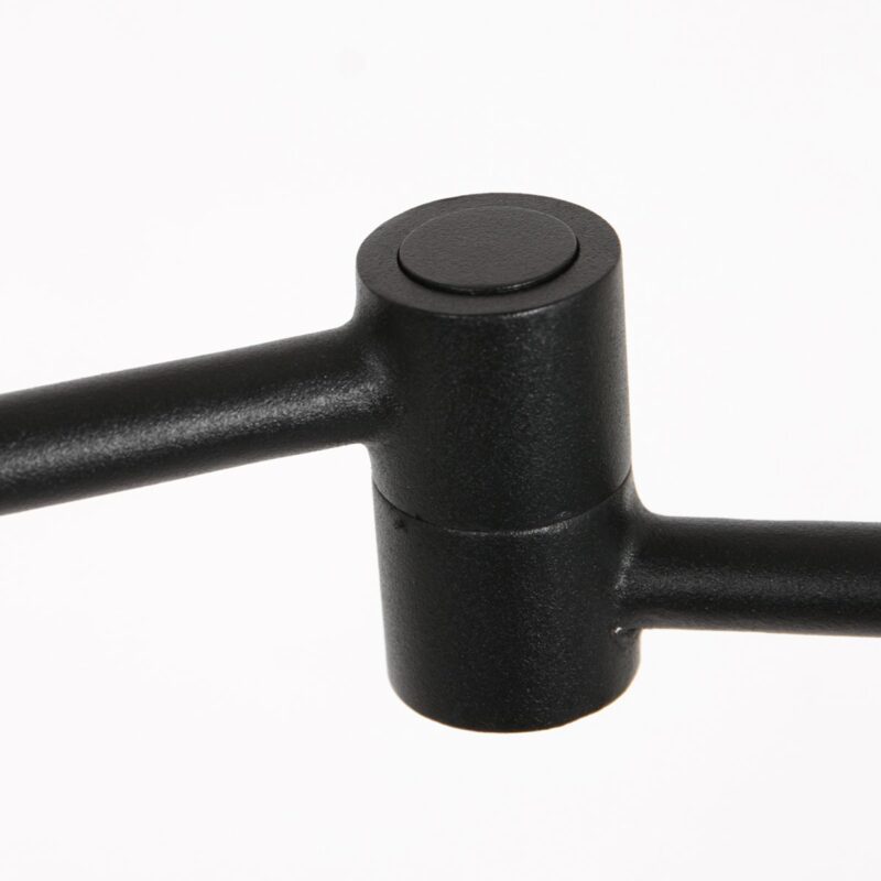 Zwarte vloerlamp Stang 3717ZW met leeslamp en naturel zwart bamboe kap - Afbeelding 10
