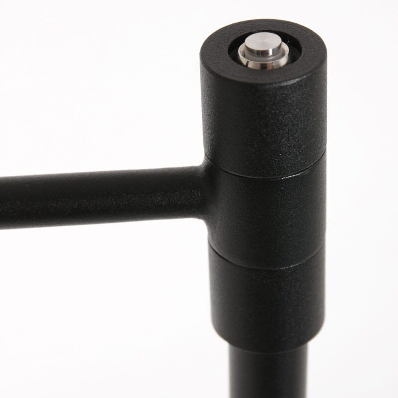 Zwarte vloerlamp Stang 3717ZW met leeslamp en naturel zwart bamboe kap - Afbeelding 3