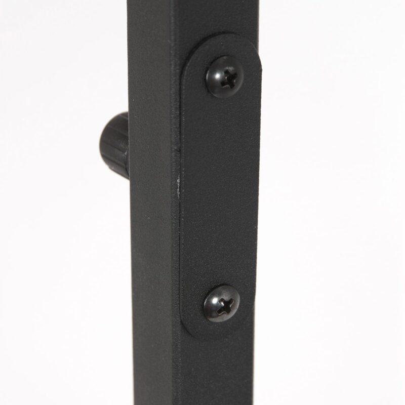 Zwarte vloerlamp Stang 3947ZW met schakelaar en blauw linnen kap - Afbeelding 9