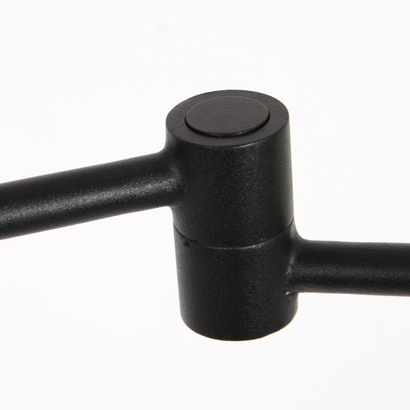 Zwarte vloerlamp Stang 7178ZW met leeslamp en wit linnen kap - Afbeelding 11