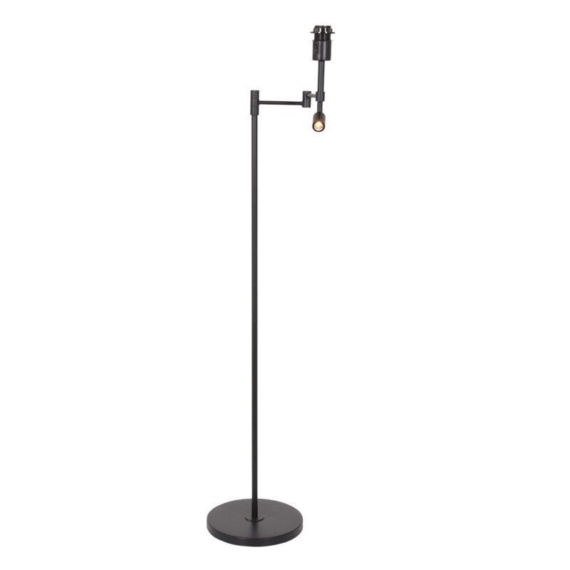 Zwarte vloerlamp Stang 7178ZW met leeslamp en wit linnen kap - Afbeelding 18