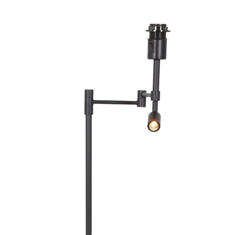 Zwarte vloerlamp Stang 7181ZW met leeslamp en groen velours kap - Afbeelding 3