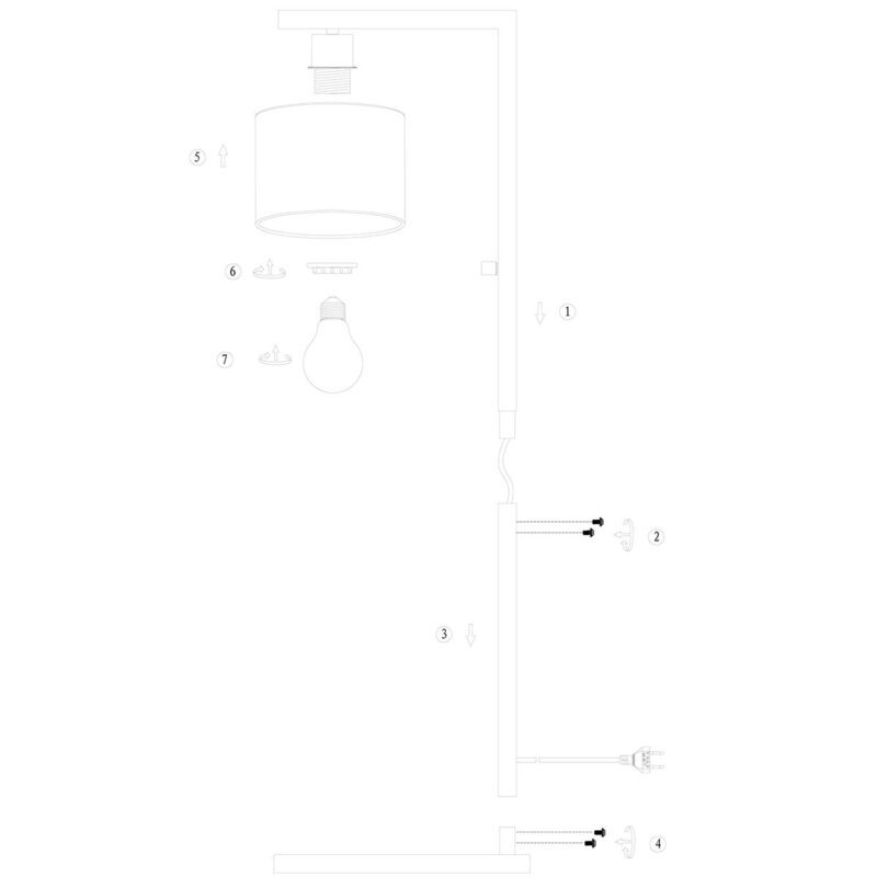 Zwarte vloerlamp Stang 7191ZW met leeslamp en goud velours kap - Afbeelding 10