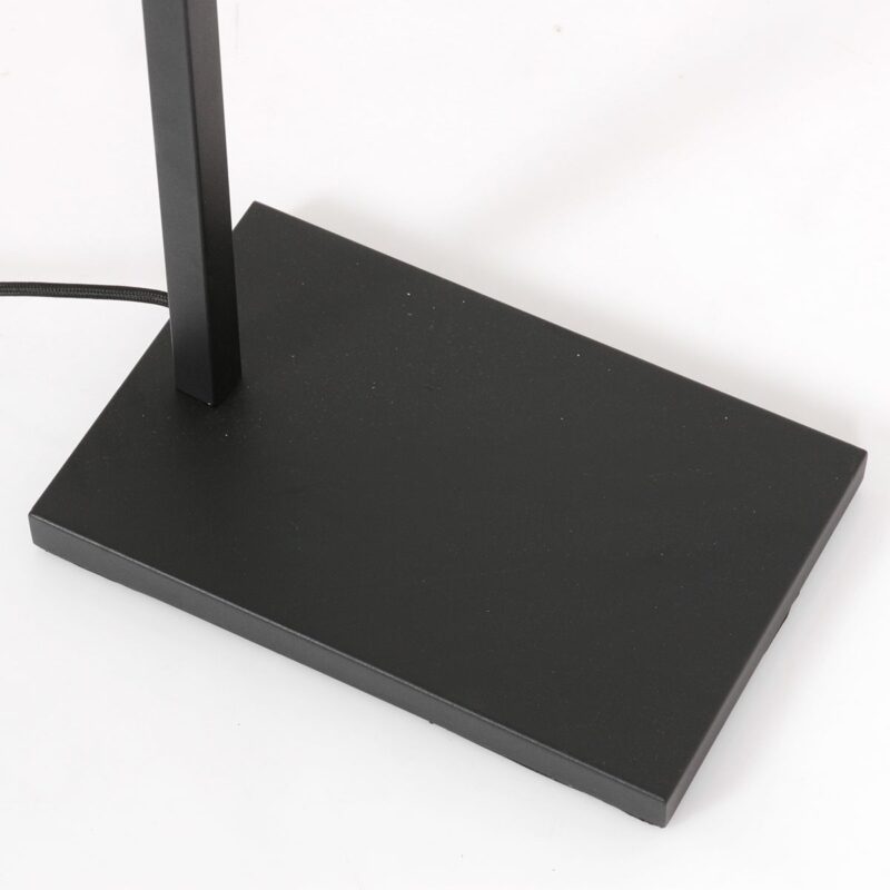 Zwarte vloerlamp Stang 8216ZW met schakelaar en wit linnen kap - Afbeelding 13