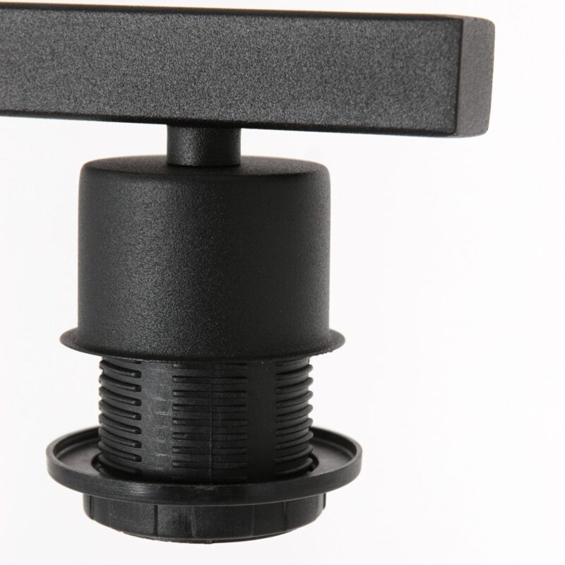 Zwarte vloerlamp Stang 8216ZW met schakelaar en wit linnen kap - Afbeelding 14