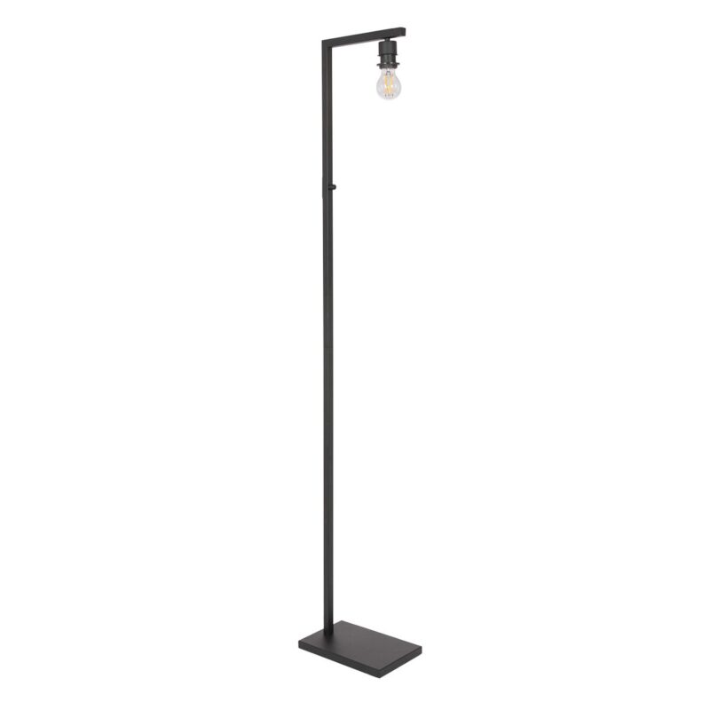 Zwarte vloerlamp Stang 8218ZW met schakelaar en wit grof linnen kap - Afbeelding 8
