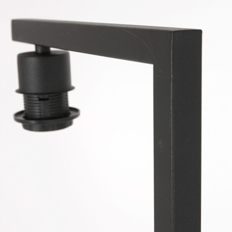 Zwarte vloerlamp Stang 8218ZW met schakelaar en wit grof linnen kap - Afbeelding 9
