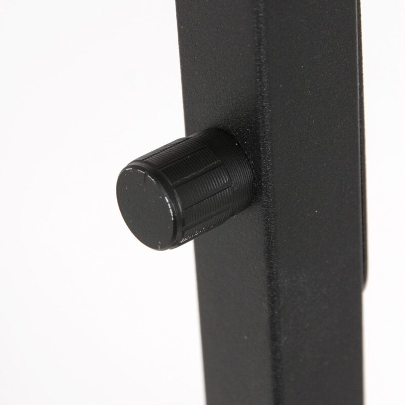 Zwarte vloerlamp Stang 8220ZW met schakelaar en grijs velours kap - Afbeelding 4