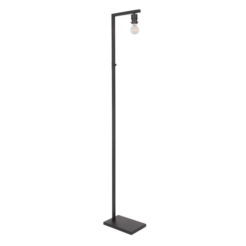 Zwarte vloerlamp Stang 8222ZW met schakelaar en blauw velours kap - Afbeelding 8
