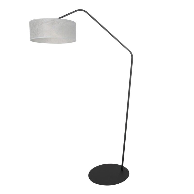 Zwarte vloerlamp Zig-Zag 4243ZW met zilver transparante Sizoflor kap – Uniek design en functioneel gebruik - Afbeelding 2