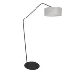 Zwarte vloerlamp Zig-Zag 4243ZW met zilver transparante Sizoflor kap – Uniek design en functioneel gebruik