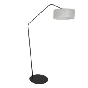 Zwarte vloerlamp Zig-Zag 4243ZW met zilver transparante Sizoflor kap – Uniek design en functioneel gebruik