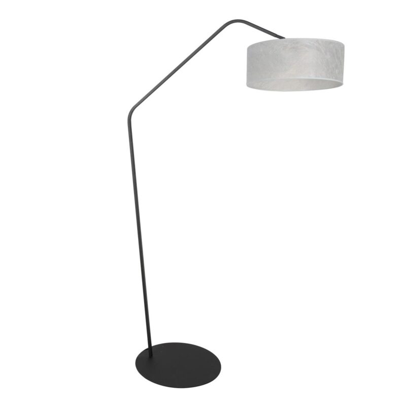 Zwarte vloerlamp Zig-Zag 4243ZW met zilver transparante Sizoflor kap – Uniek design en functioneel gebruik