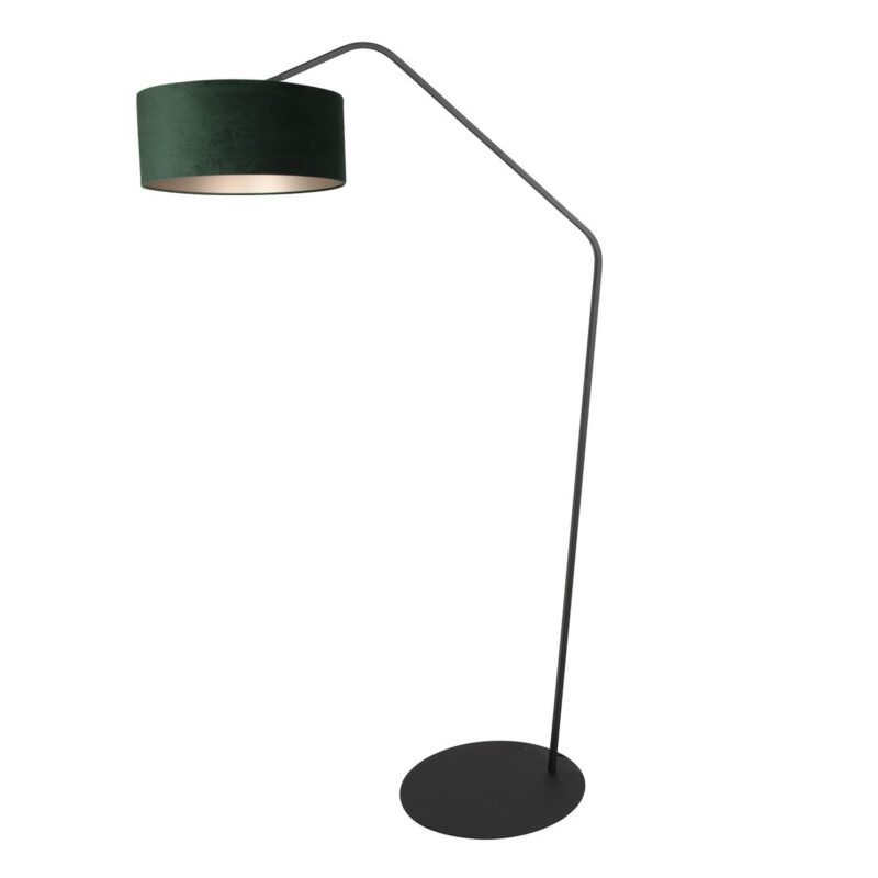 Sort gulvlampe Zig-Zag 4246ZW med grøn fløjlsskærm – Unikt design og funktionel anvendelse - Billede 2