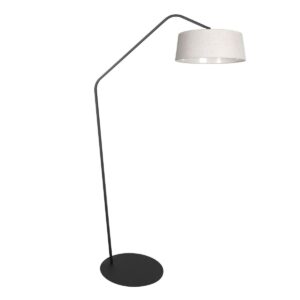 Zwarte vloerlamp Zig-Zag 4253ZW met wit linnen kap – Uniek design en functioneel gebruik