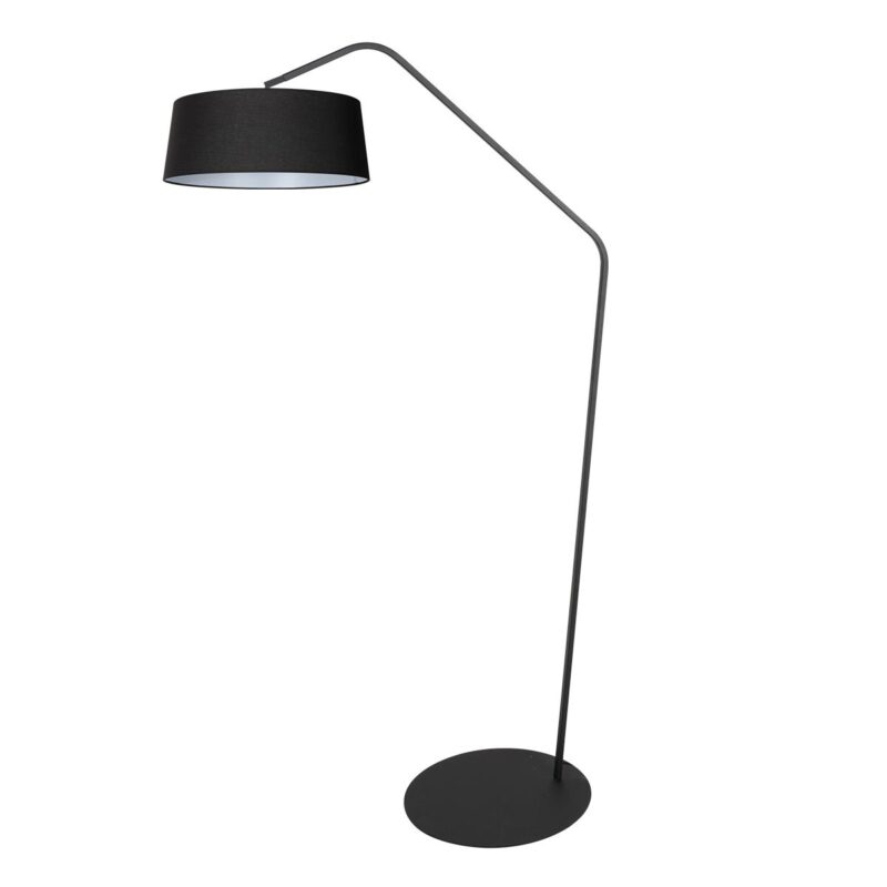 Zwarte vloerlamp Zig-Zag 4255ZW met zwart linnen kap – Uniek design en functioneel gebruik - Afbeelding 2