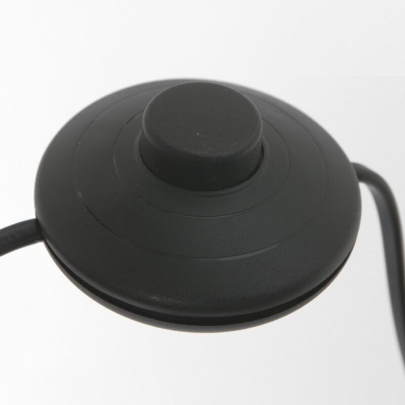 Zwarte vloerlamp / booglamp Prestige Chic 3938ZW met blauw grof linnen kap - Afbeelding 12