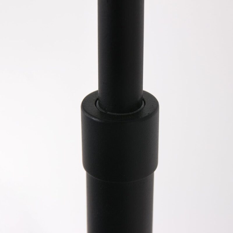 Zwarte vloerlamp / booglamp Prestige Chic 3976ZW met zwart linnen kap - Afbeelding 9