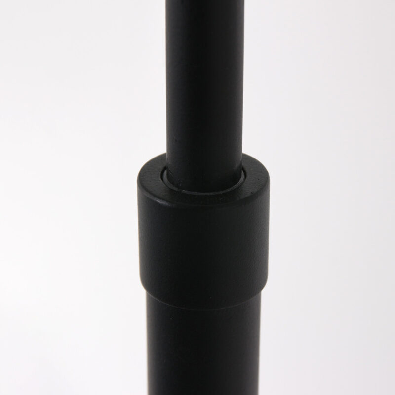 Zwarte vloerlamp / booglamp Prestige Chic 8185ZW met grijs grof linnen kap - Afbeelding 10