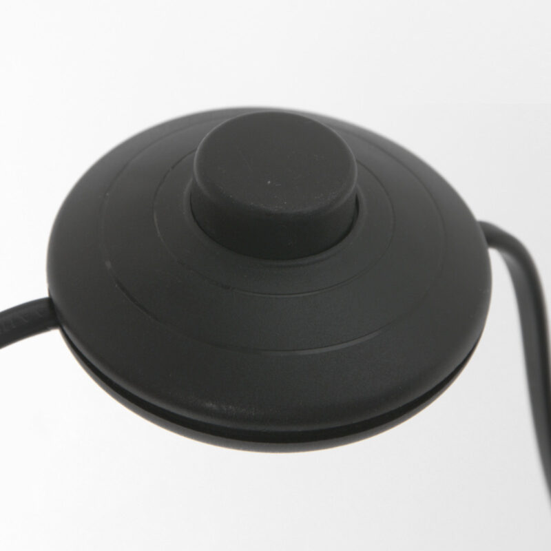 Zwarte vloerlamp / booglamp Prestige Chic 8185ZW met grijs grof linnen kap - Afbeelding 13